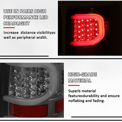Solid Spare For Ford F150 2009-2014 Smoke black LED Tail Lights Brake Lamps Passenger+Driver