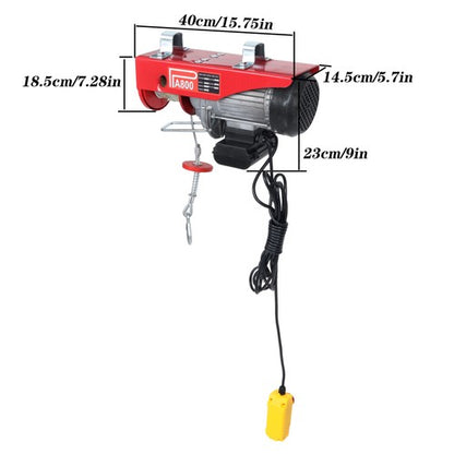 Solid Spare 1760lbs Wired Remote Control Winch Overhead Crane Electric Wire Hoist