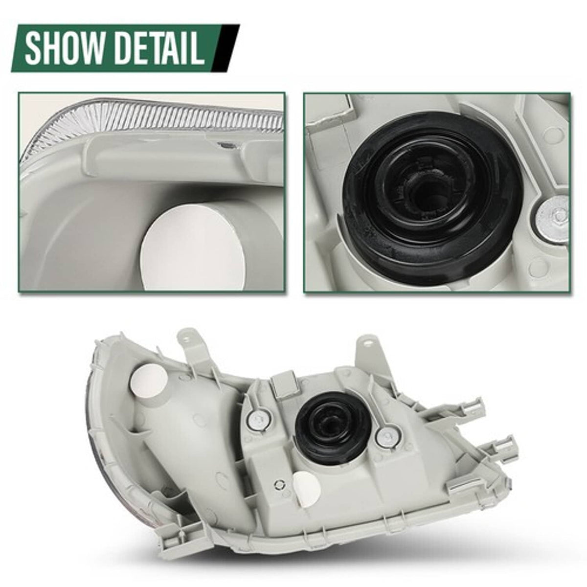 Solid Spare Headlights Assembly Set Fit For 2000 2001 2002 Toyota Echo Left and Right Side