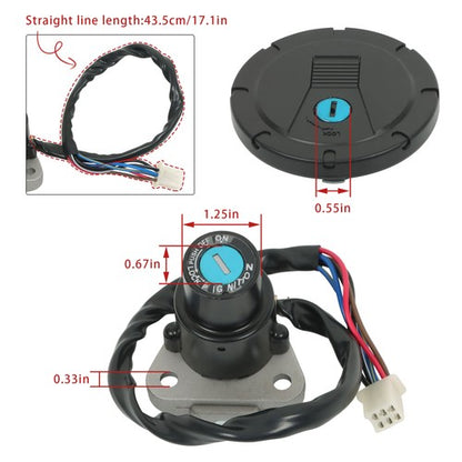 Solid Spare Motorcycle Fuel Tank Cap Ignition Lock Fit For Kawasaki KLR650 87-07 New