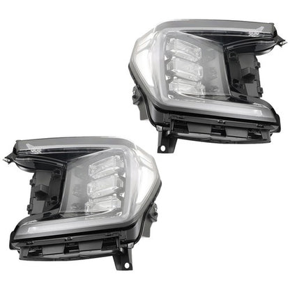 Solid Spare Headlight Pair Projector For 2021-2023 GMC Yukon(XL) Passenger+Driver Side Clear