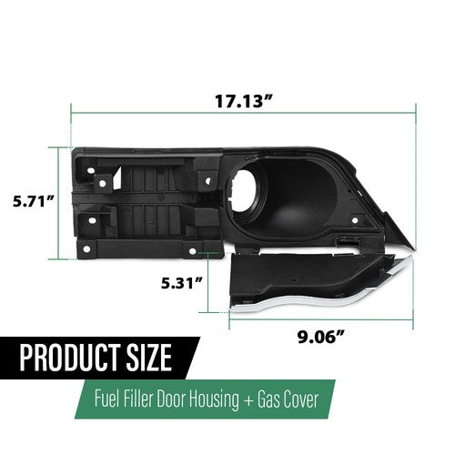 Solid Spare Fit For 15-23 Ford Transit 150 250 350 Fuel Filler Door Housing+White Gas Cover