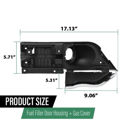 Solid Spare Fit For 15-23 Ford Transit 150 250 350 Fuel Filler Door Housing+White Gas Cover