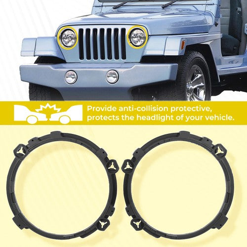 Solid Spare Front Left & Right Side Headlight Bulb Brackets Buckets For Jeep Wrangler 97-06