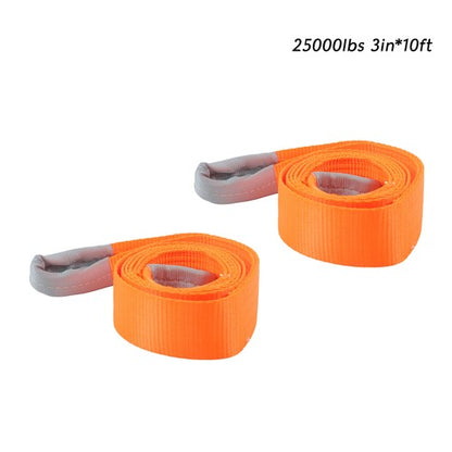 Solid Spare 2 Pack 25000 Pound Capacity 3" x 10 Ft Polyester Lifting Sling Straps - Orange