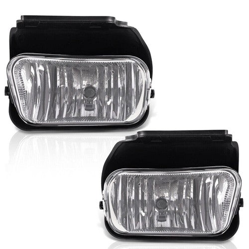 Solid Spare Clear Bumper Driving Fog Lights+Bulbs Fit For 03-06 Silverado 1500/2500/3500