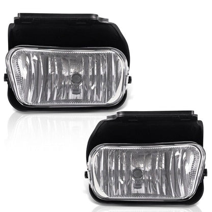 Solid Spare Clear Bumper Driving Fog Lights+Bulbs Fit For 03-06 Silverado 1500/2500/3500