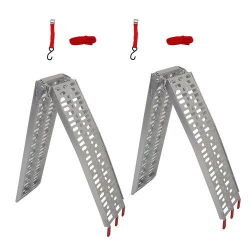 Solid Spare 2pcs ATV UTV 7.5' Aluminum Folding Loading Ramps For Truck Motorcycle Lawn Mower