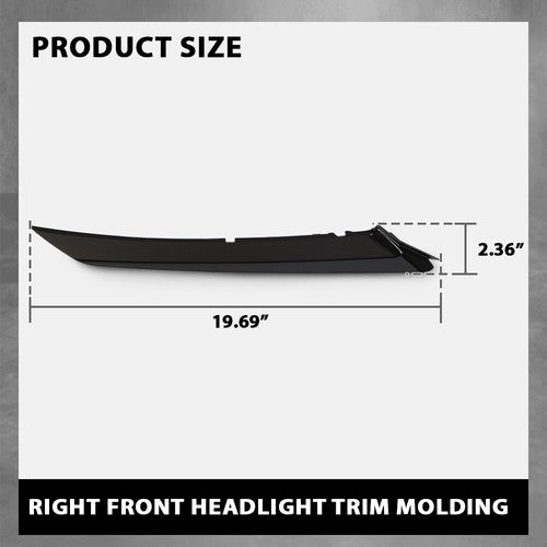 Solid Spare Front Bumper Headlight Trim Molding Fit For 2018-2024 Toyota Camry SE/XSE Right