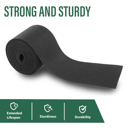 Solid Spare 12" x 75' Ribbed Bunk Carpet / Marine Boat Trailer Runners / Outdoor - Black