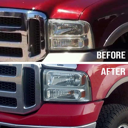 Solid Spare Fit For 05-07 Ford F250 F350 Super Duty Smoke Headlight Replacement Lens