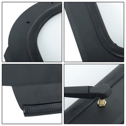 Solid Spare For Polaris RZR 570, 800, XP 900 Full Glass Windshield with Wiper Black