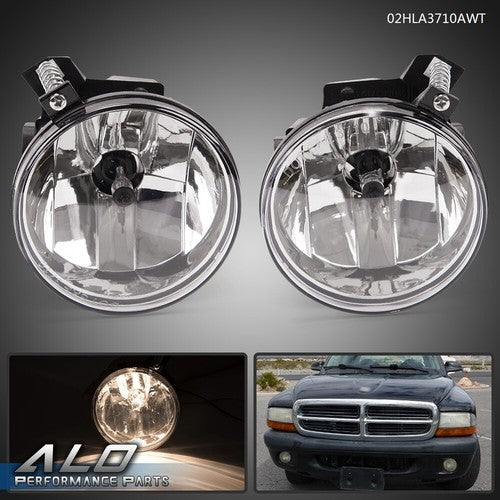Solid Spare Fit For 2001-2004 Dodge Dakota 2001-2003 Durango Clear Pair Fog Light Lamp