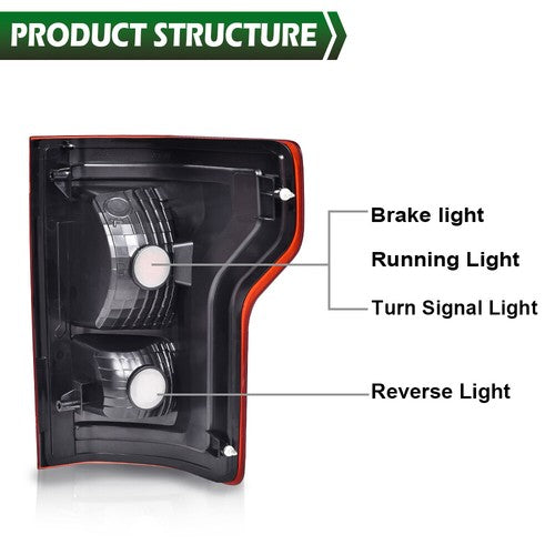 Solid Spare New Fit For 2015 2016 2017 Ford F-150 F150 Tail Light Lamp Left Driver Side LH