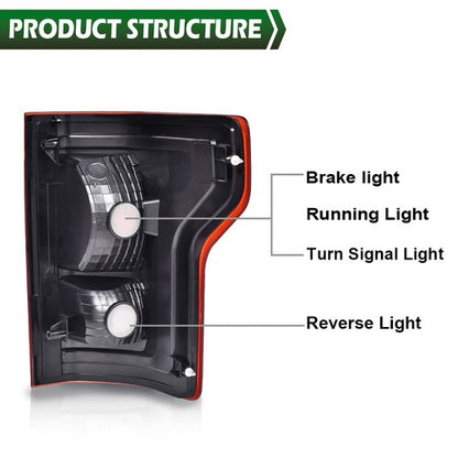 Solid Spare New Fit For 2015 2016 2017 Ford F-150 F150 Tail Light Lamp Left Driver Side LH