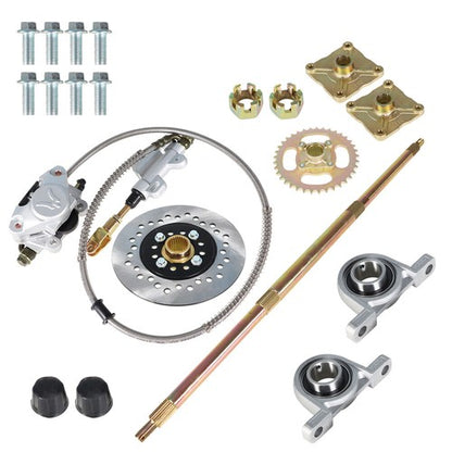 Solid Spare US Go Kart ATV Live Rear Axle Kit + Brake Assembly +Sprocket Hub Drift Trike 32"