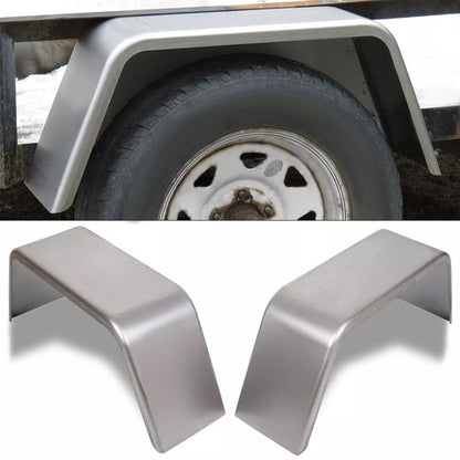 Solid Spare Pair of Square Single Axle Trailer Fenders For 14" 15" 16" Wheels For Cargo