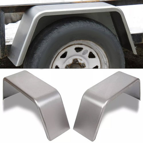 Solid Spare Pair of Square Single Axle Trailer Fenders For 14" 15" 16" Wheels For Cargo