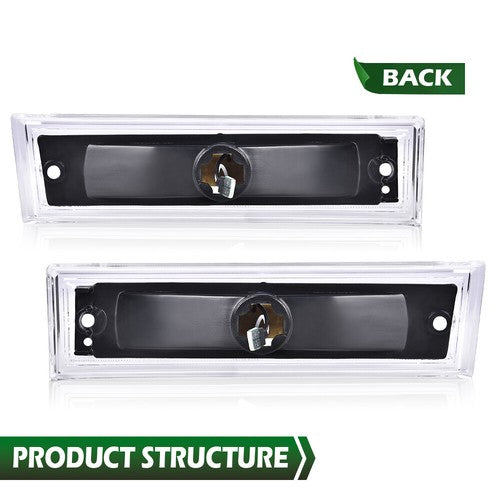 Solid Spare Front Side Marker Light Fit For 1981-1991 C10/C20/C30 GMC Clear Lens Amber LED