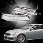 White LED Bumper Side Marker Lights Lamps Clear For 2003-2007 Infiniti G35 Coupe