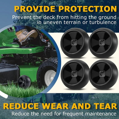 Solid Spare 4PCS Deck Wheel Kit W/ Hardware For John Deere #AM133602 #M111489 #M84690