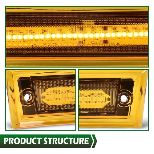 Solid Spare Fit For 1981-1991 GMC Chevy Pickup Truck LED Front Side Marker Lights Amber