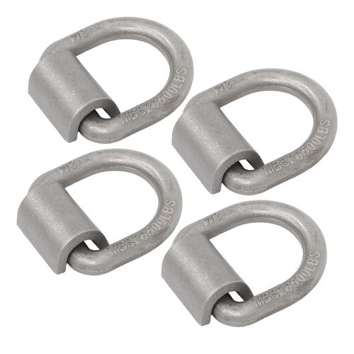 Solid Spare 4 Pack 3/4" Weld On Forged D Ring with Welding Clip 26,500lbs Fracture Strength
