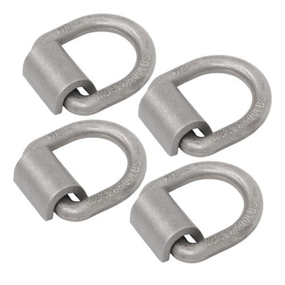 Solid Spare 4 Pack 3/4" Weld On Forged D Ring with Welding Clip 26,500lbs Fracture Strength