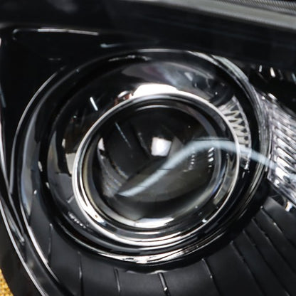 Solid Spare Pair Headlights Headlamps Halogen Black Clear Lens For Chrysler 300 2011-2014
