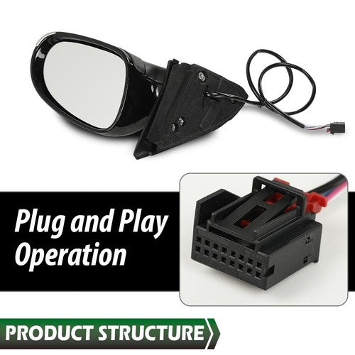Solid Spare Power Mirror Fit For 2005-2010 Volkswagen Jetta Right Side With Puddle Light