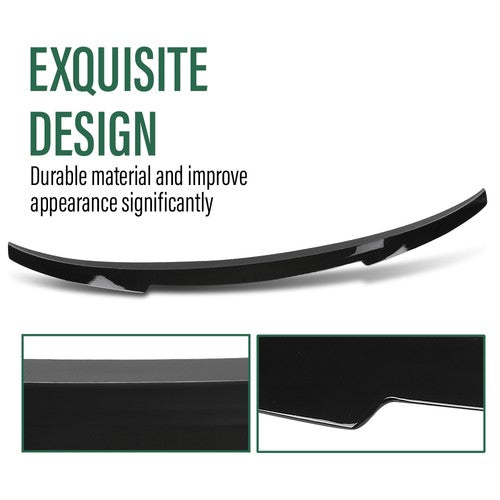 Solid Spare Fit For 21-25 BMW G26 430i Gran Coupe i4 Gloss Black M4 Style Trunk Spoiler