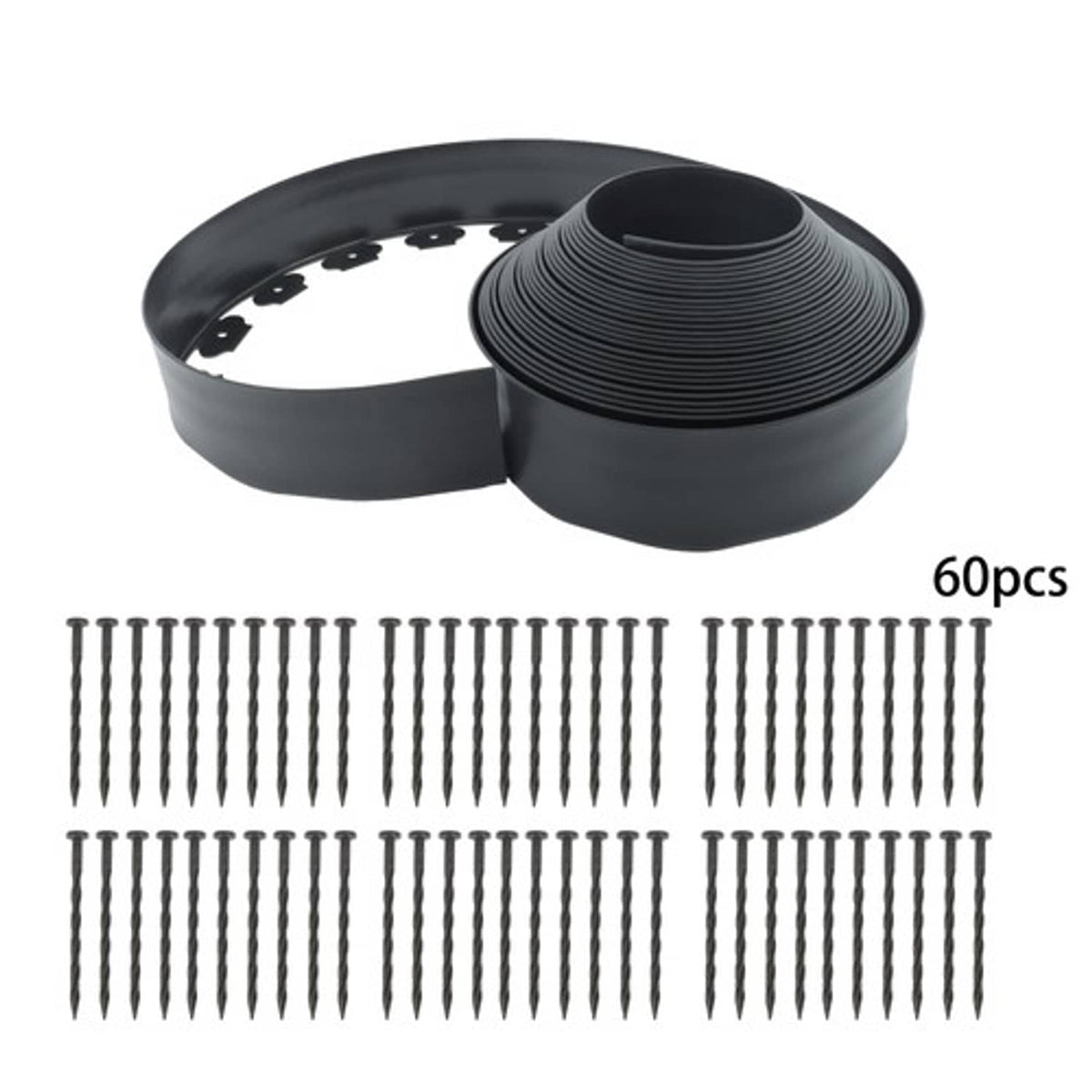 Solid Spare Garden Edging 60ft Landscape Edging with 60 Spikes for Lawn 2 Inch Tall US