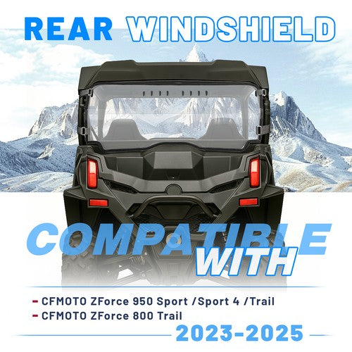 Solid Spare For CFMOTO ZForce 950 Sport/Trail & 800 Trail 23-25 Clear Rear Windshield Vented