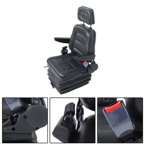 Solid Spare Suspension Adjustable Forklift & Tractor Seat Backrest Armrest Safety Belt