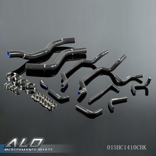 Solid Spare Silicone Radiator Hose Kit Fit For 95-99 Mitsubishi Eclipse Turbo Coolant Black