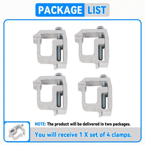 Solid Spare 4 PCS Truck Cap Topper Camper Shell Mounting Clamps Heavy Duty Aluminum