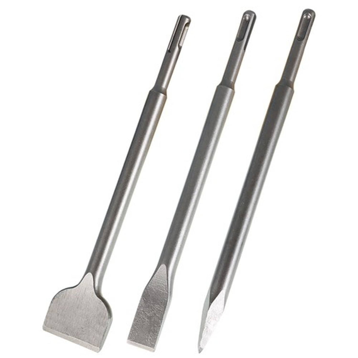 Solid Spare Concrete Drill Bit Set 6-Pack Includes Point Chisel + 20mm & 40mm Flat Chisel