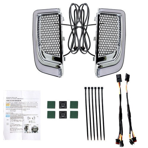 Solid Spare Fairing Lower Grill LED Turn Signal Running Light For Electra Glide 2014-2020