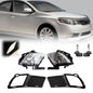 Front Bumper Fog Lights & Covers Set W/O Wiring For 2010-2012 KIA Forte Sedan