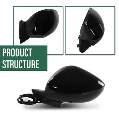 Solid Spare Fit For 2022-2023 Honda Civic 3 Pin Manual Fold Power Mirror Left Driver Side