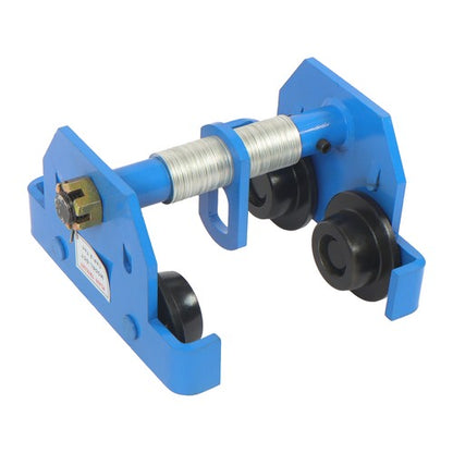 Solid Spare 4400 LBS/2 Ton 65-180mm Adjustable Dual Wheels I-Beam Hand Trolley Alloy Steel