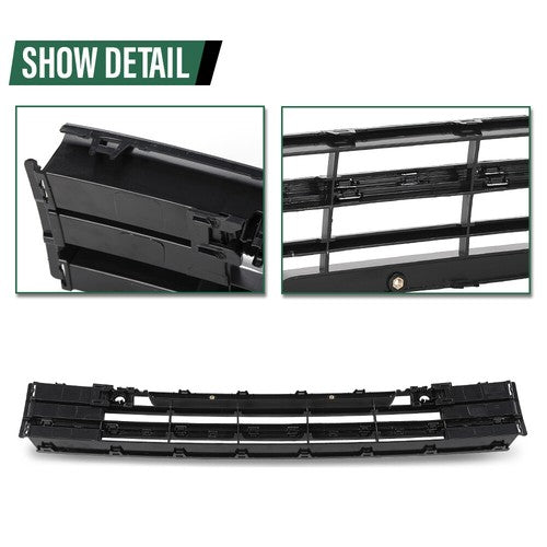 Solid Spare Fit For 2016-2019 VW Passat Front Bumper Lower Grille W/chrome w/ Sensor Hole