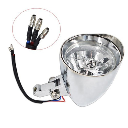 Solid Spare 12V Motorcycle Chrome Visor Headlight Lamp For Bobber Chopper Dyna