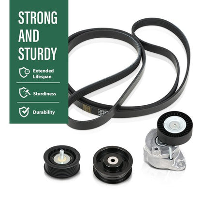 Solid Spare Drive Belt & Tensioner Fit For 2007+ Toyota Tundra 5.7L 166200S012 & 9091602680