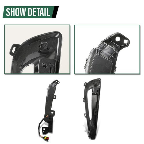 Solid Spare Fit For 2019-2022 Toyota Prius LED Running Lights DRL w/ Silver Bezel Wire
