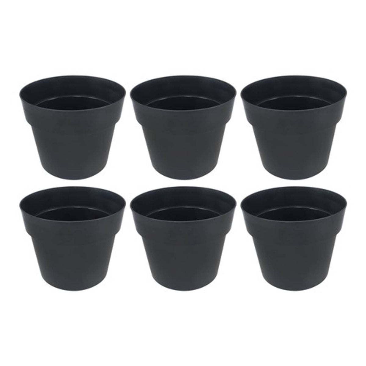 Solid Spare Heavy Duty 5 Gallon Planters Plastic Nursery Pots Flower Plant Pots 6 Pack