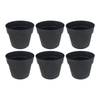 Solid Spare Heavy Duty 5 Gallon Planters Plastic Nursery Pots Flower Plant Pots 6 Pack