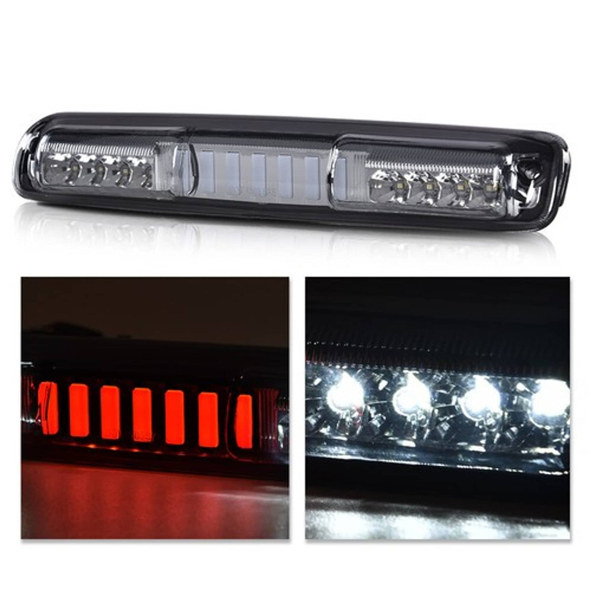 Solid Spare Fit For 1999-2007 Silverado Sierra LED 3rd Brake Tail Light Cargo Lamp Smoke