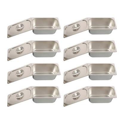 Solid Spare Steam Table Pans 1/3 Size 6" Deep Thickened 8 Pieces with Non-Stick Coating