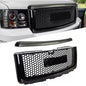 Solid Spare For 2007-2013 GMC Sierra 1500 Denali Pickup Upper Grille Hood Molding Trim Black